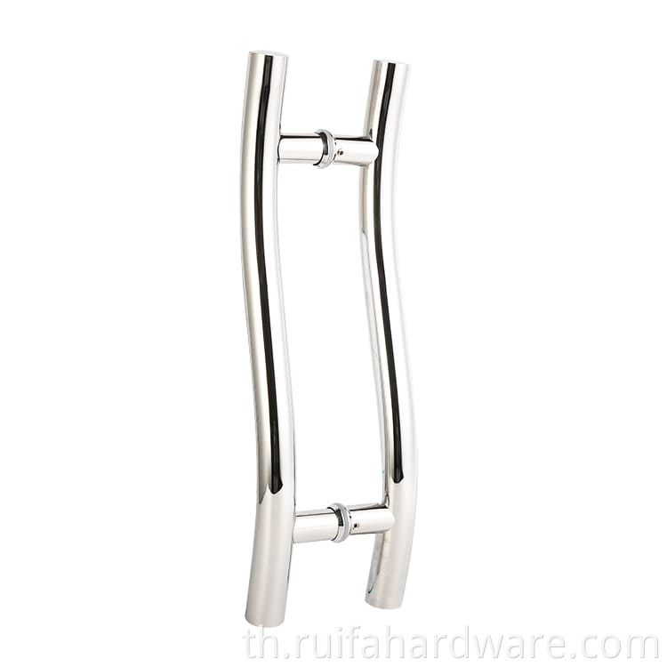 มือจับประตูสแตนเลสสตีลรูปตัว S (4) S-shaped Stainless Steel Glass Door Handle (4)